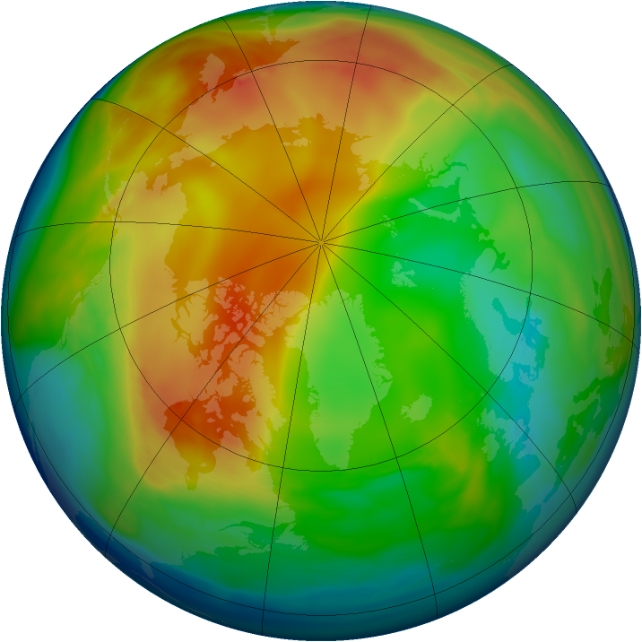 Arctic ozone map for 13 January 2006
